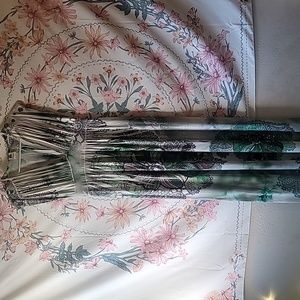 S12 Summer Dress Green and White Beaded